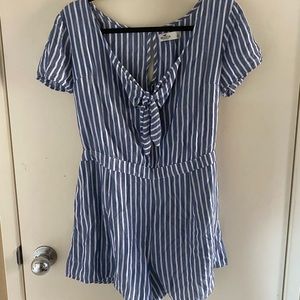 Hollister Blue Striped Romper